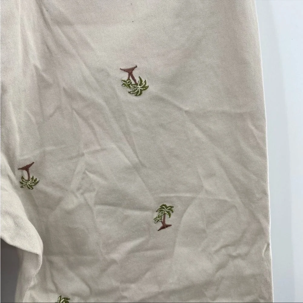 Briggs New York Palm Tree Embroidery Print Crop pants size 10